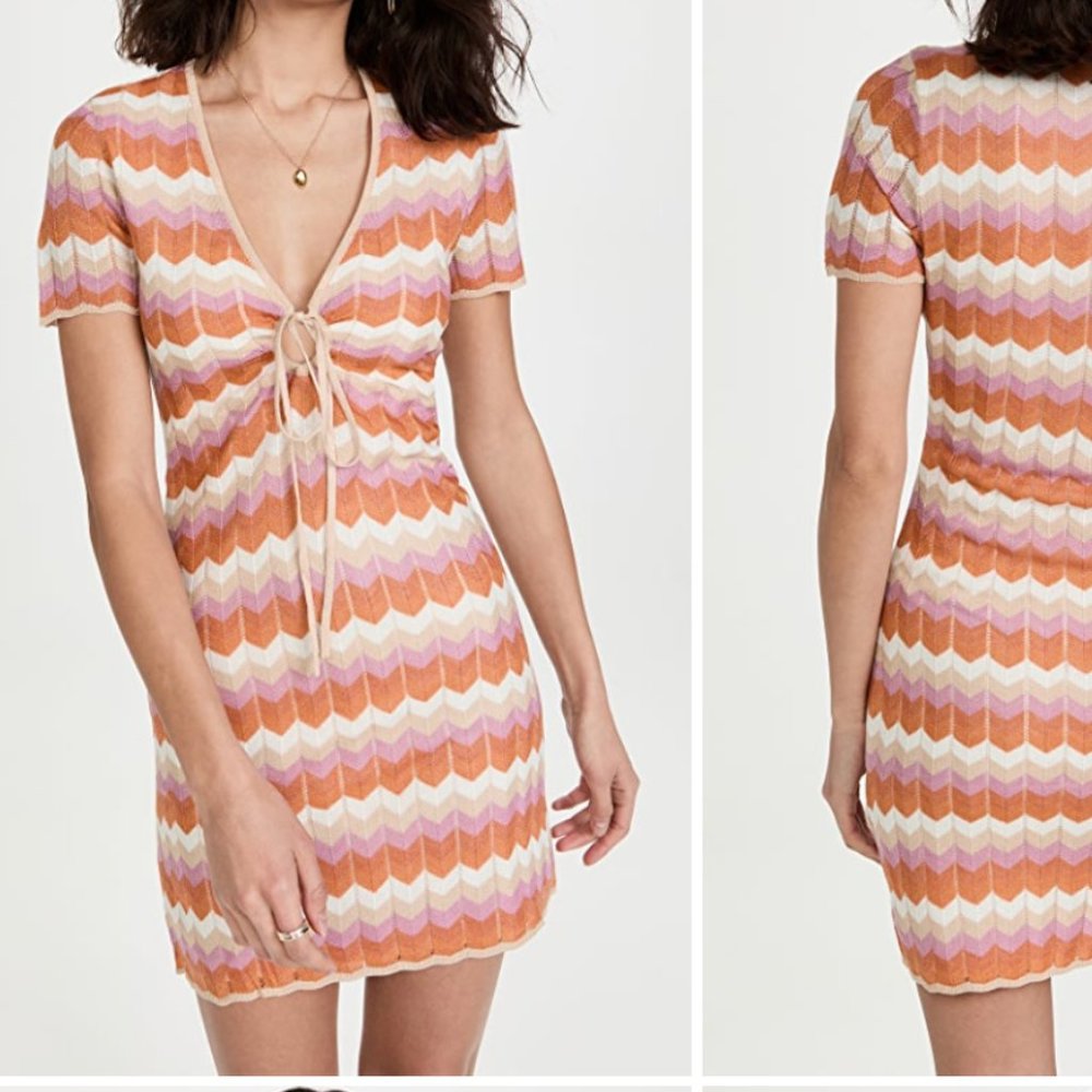 Flirty Multi-colored Boho Keyhole Dress